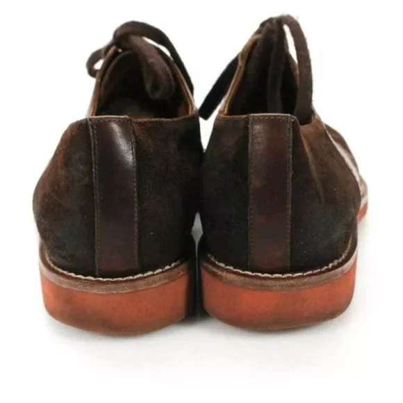 RALPH LAUREN ROUND TOE OXFORD SHOES BROWN suede 8 - Picture 3 of 5